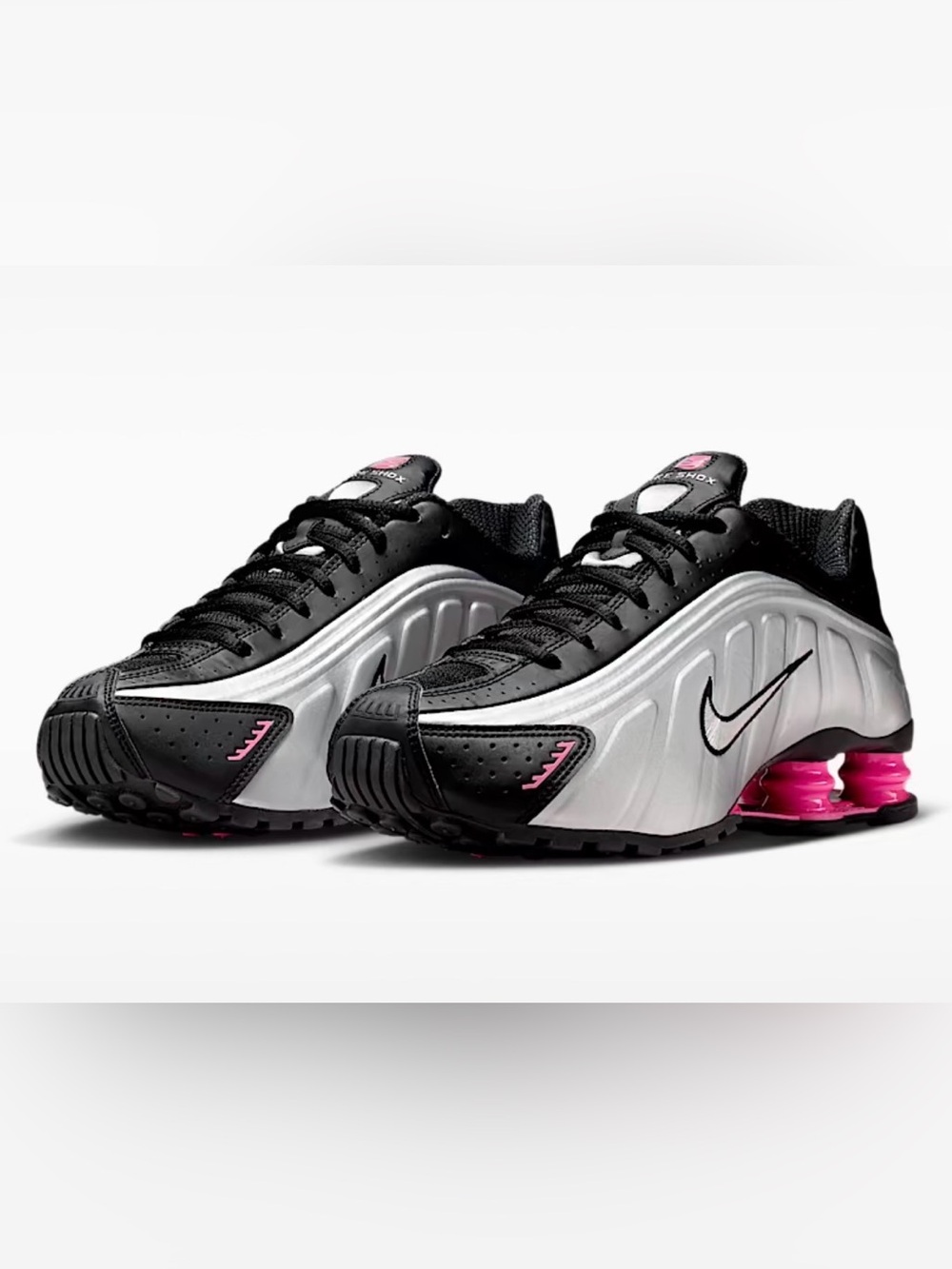 NIKE SHOX R4 BLACK/METALLIC SILVER/PINKSICLE